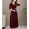 thumbnail image 3 of Zaldita Womens Vintage Retro Party Jacquard Dress A Line Swing Casual Cocktail Formal Dresses Burgundy 5/XXL, 3 of 6