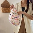 thumbnail image 5 of Pkhoxwe Embroidery Flower Handbag Transparent Mesh Shopping Bag Beach Mesh Tote Bag for Women, 5 of 7