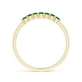 thumbnail image 2 of Angara Rings - Natural Emerald Half Eternity Wedding Ring in 14K Yellow Gold for Women (Size-2mm) | May Birthstone Jewelry, Birthday, Anniversary, Jewelry Gift for Women, 2 of 11