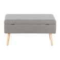 thumbnail image 5 of Lumisource Storage Contemporary Bench in Natural Wood and Grey Fabric, 5 of 7