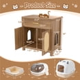 thumbnail image 6 of YIYADO Cat litter Box Enclosure with Anti-scratch Door, 31.5-Inch Cat Litter Box Enclosure Furniture Hidden Cat Litter Box, Modern Indoor Cat House, TV Cabinet, Living Room Side Coffee Table, Brown, 6 of 6
