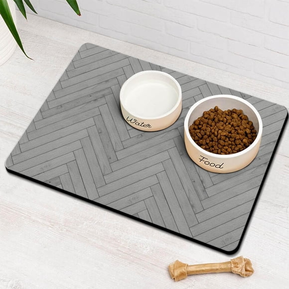 Dog Food Mats for Floors Super Absorbent, Pet Cat Food Mat - Non Slip Dog Bowl Mats for Food and Water, Eco-Friendly Boho Dog Placemats Feeding Mat