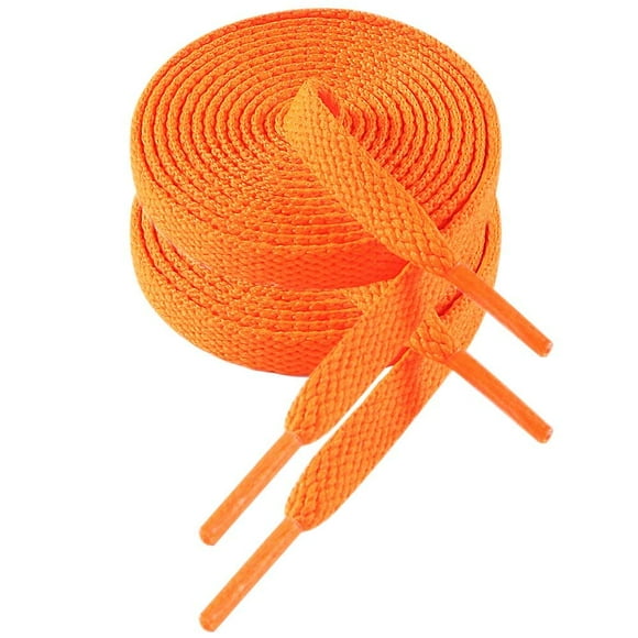 VSUDO 47 Inch Flat Orange Shoe Laces for Sneakers, Orange Shoelaces for Sneakers, Orange Shoe Strings for Sneakers, Orange Replacements Sneakers Shoe Laces for Women or Men (2 Pairs-Orange-120CM)