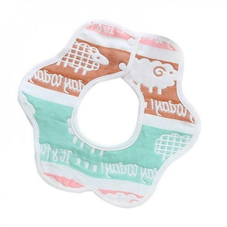 

Greyghost Infant Baby Bib Gauze Cotton Child 360 Degree Rotated Cartoon Children Baby Saliva Towel Cotton Bib B