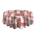 thumbnail image 5 of Bichon Frise Dog and Pioneer Flower Round Tablecloth 60"x60",Wrinkle Wipeable Table Cloth for Kitchen Dining Room Picnic Patio Party, 5 of 6