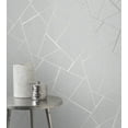 thumbnail image 4 of Fine Decor Quartz Silver Fractal Unpasted Expanded Vinyl Wallpaper, 20.5-in by 33-ft, 56.4 sq. ft., 4 of 5