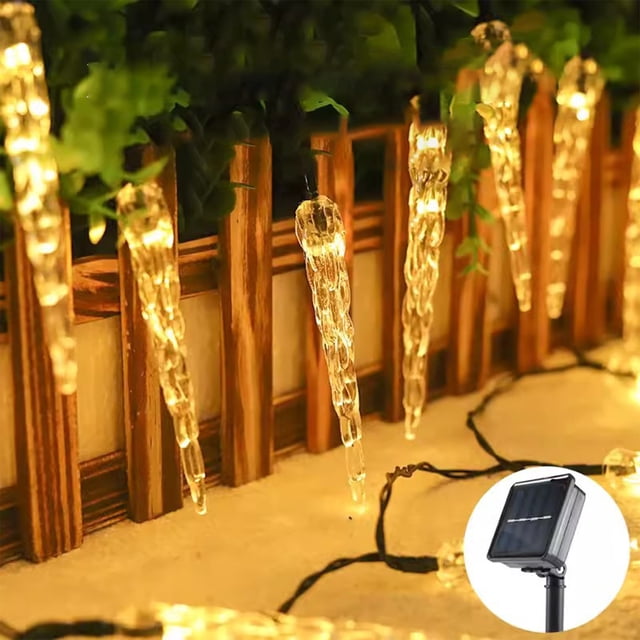 Fridja Christmas Decor 7m Christmas Solar Icicle Light String
