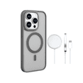 thumbnail image 1 of Funda Para iPhone 16 Pro Max + Cargador Inalámbrico 15w + Mica De Vidrio Eo Safe Imports Gris, 1 of 5