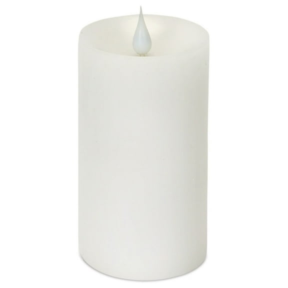 Melrose Set of 2 LED Lighted Moving Flame Flameless Pillar Candles with Timer 5"