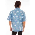 thumbnail image 2 of Scully 5350-CAP-L Men Hawaiian Flamingos & Leaves Shirt, Capri Blue - Large, 2 of 2