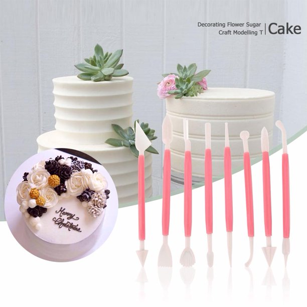 Molde De Fondant 8 unids/set 16 patrones Fondant pastel decoración azúcar artesanía modelado (rosa)
