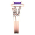 thumbnail image 3 of Clara Pucci 18K Rose Gold 1.72 Natural Amethyst Engraveable Engagement Ring + Wedding Band Set, 3 of 7