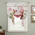 thumbnail image 2 of Christmas Balloon Curtains for Windows, Bedroom Curtains 54 Inch Length, Xmas Ice Cream Snowflakes Needles Wooden Grain Tie Up Curtains Panels Thermal Insulated Bathroom Curtains Window 42"x54", 2 of 8