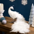 thumbnail image 3 of Northlight Jeweled and Glittered Peacock Christmas Decoration with Faux Pearls - 24" - White, 3 of 9