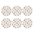 thumbnail image 2 of Honeii Bees And Flowers Print Leather Coaster Set of 6, Ideal for Safeguarding Your Furniture from Drinks Spills and Effortless Cleanup,Round Shape, 2 of 7