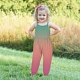 thumbnail image 5 of Toddler Baby Girl Jumpsuit One Piece Gradient Printed Sleeveless Strap Romper Harem Pant with Pockets Summer Outfit Clothes(Multicolor,4-5 Years), 5 of 5