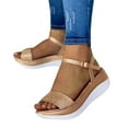 thumbnail image 4 of FNFYFH Platform Sandals for Womens Open Toe Ankle Strap Wedge Sandal - Dressy Sandals Women - Comfortable Summer, 4 of 4
