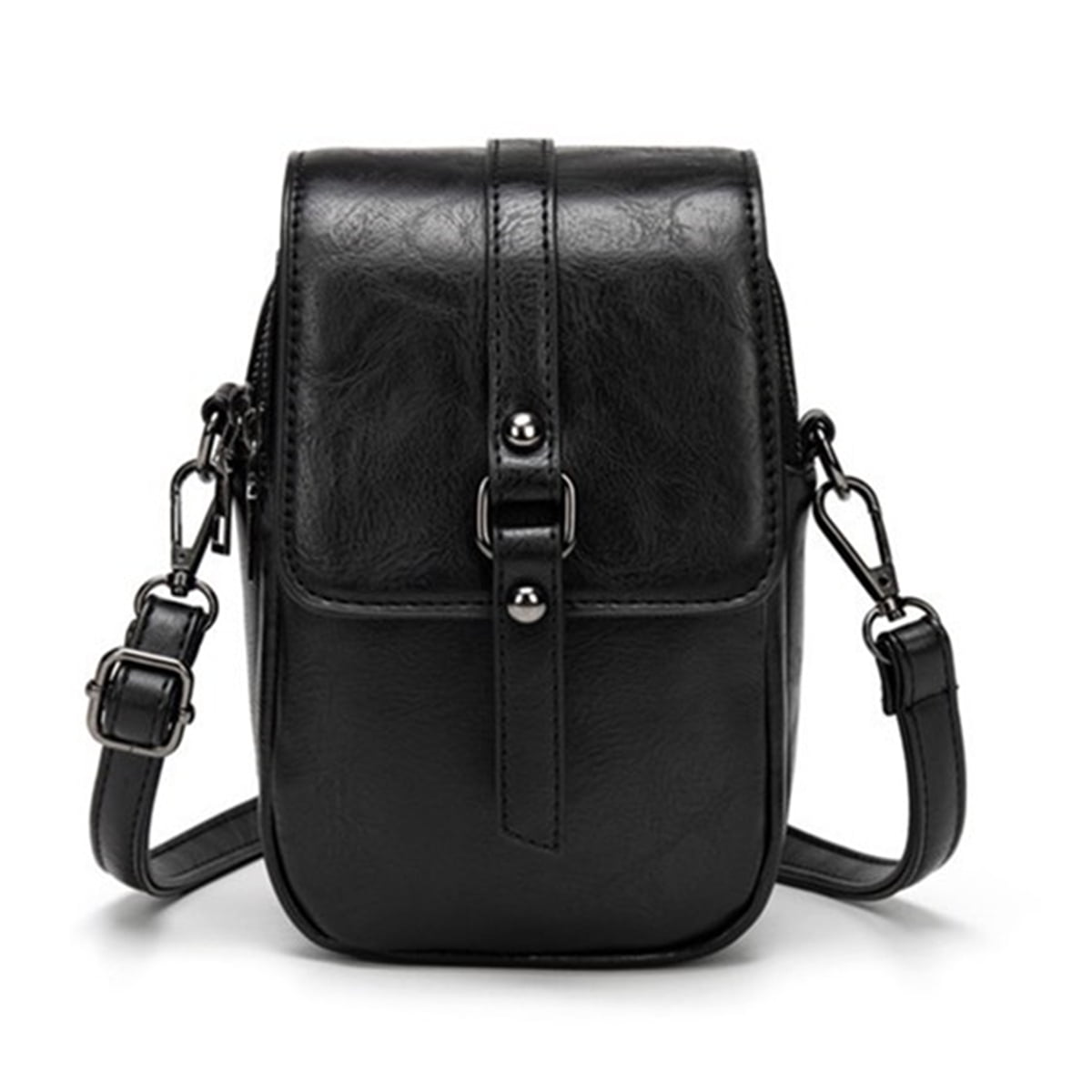 Women's Vintage Leather Purse Shoulder Bag Multiple Pockets Cross Body Handbag 