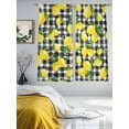 thumbnail image 3 of Yellow Lemons Sheer Curtains 72 Inch Length 2 Panels Set Window Treatments, Summer Fruits Leaves Black White Buffalo Plaid Rod Pocket Semi Curtains for Living Room/Bedroom/Kitchen, 104"W x 72"L, 3 of 7