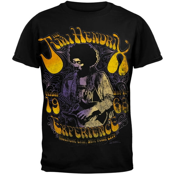 Jimi Hendrix Men's Fillmore 1968 In Color Short Sleeve T Shirt
