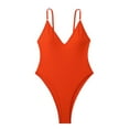 thumbnail image 3 of Womens Sexy One-Piece Swimsuits Spaghetti Strap Deep V-Neck Monokini High Cut Bathing Suit, 3 of 6