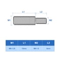 thumbnail image 2 of Uxcell Lot de 6 M6x6mm à M8x10mm Double Extrémité Tige Filetée en Acier Inoxydable 304, 2 of 6