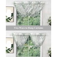 thumbnail image 5 of Sage Green Grey Coastal Waterfall Valances for Windows, Summer Beach Coral Shell Ocean Kitchen Sheer Valance Curtains, Rod Pocket Elegant Swag Valances for Living Room Bedroom, 47.2"x38.5", 2 Panel, 5 of 8