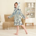 thumbnail image 4 of FORMRS Niños Bathrobe Unisex Hooded Robe Soft Plush Pajamas Sleepwear, Size 2-3T, Blue Floral Pattern, 4 of 7