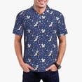 thumbnail image 3 of Balery Squirrel Flower Printed Men’s Short Sleeve Polo Shirt, Midweight Men's Shirt,Golf Polo shirts -Medium, 3 of 9