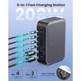 thumbnail image 3 of Bloque de cargador USB C, 200 W, 6 puertos, estación de carga GaN IV, 3 of 7