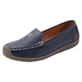 thumbnail image 6 of Rokment Women's Protective Toe Walking Shoes Comfortable Leather Slip on Flat Loafers Orthotic Non Slip Work Fashion Sneakers Blue Size 7, 6 of 7