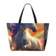 thumbnail image 2 of Disketp Rainbow Sunset Cloud White Horse Bolsa de Playa de Gran Capacidad, Bolso Impermeable y a Prueba de Arena para Mujer, Ideal para Playa, Piscina y Natación, 2 of 7