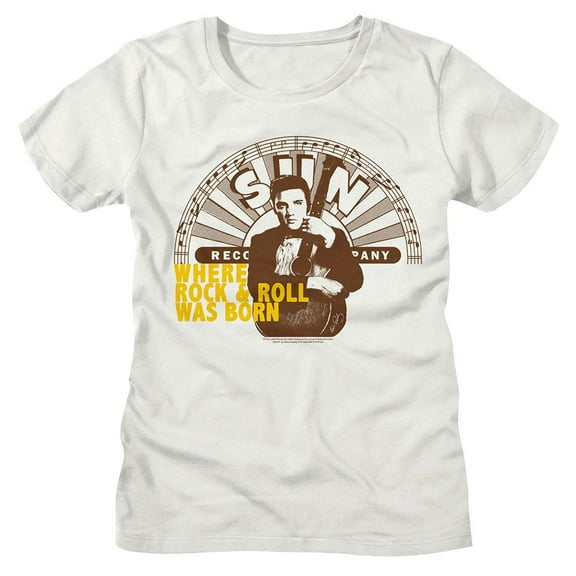Elvis Presley Sun Records Where Rock And Roll Was Born White Women's T-Shirt 2Xl