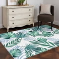 thumbnail image 3 of Green Monstera Leaves Area Rugs 2.7'x5', Small Throw Rugs for Kitchen Bedroom, Tropical Blue Palm Leaf Botanical Summer Indoor Outdoor Rug Non-Slip Low Pile Carpet Runner Reversible Floor Mats, 3 of 8