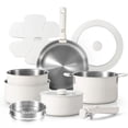 thumbnail image 1 of Juego de utensilios de cocina CAROTE de acero inoxidable, 14 piezas, blanco de inducción, 1 of 9