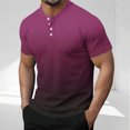 thumbnail image 2 of Xunlbb Mens Shirt Mens Dress Shirts Men's Fashionable Short Sleeved Button Round Neck Casual Solid Color Top Gift for Him, M-3XL, 2 of 7