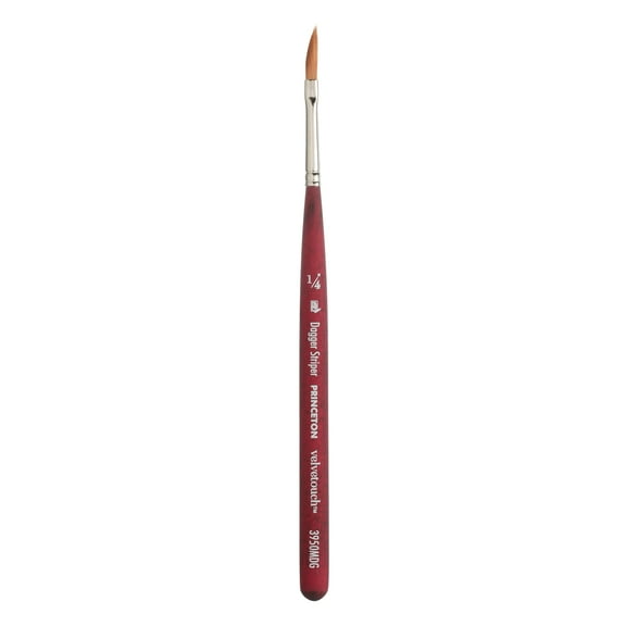 Princeton Brush Velvetouch Mixed Media Mini Brush, Dagger Striper, 1/4 in