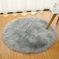 thumbnail image 5 of Mucky Cat Round Rug,Small Circle Faux Sheepskin Fur Rug Fluffy Boho Plush Rug Cute Furry Rugs for Bedroom Cushion Home Decor,Machine Washable,Light Gray,28"., 5 of 7