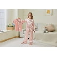 thumbnail image 4 of Aideaone Girls Boys Silk Pajamas Kids 3 Piece Satin PJs Set Button-Down Silky Nightwear Children Sleepwear for 5-12 Years, 4 of 8