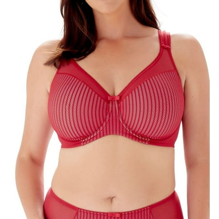 Women s Berlei B541 Beauty Stripe Underwired Minimizer Bra (Passion Red 36F)