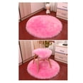 thumbnail image 2 of Faux Fur Sheepskin Rug Extra Soft Cozy Long Pile Carpet Carpet Fluffy Rugs Faux Fur Faux Lambskin Sheepskin For Bedroom Sofa Living Room-Pink-Round diameter90cm(35in), 2 of 3