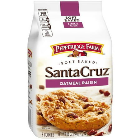 Pepperidge Farm Santa Cruz Soft Baked Oatmeal Raisin Cookies, 8.6 oz. Bag