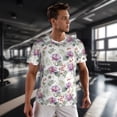 thumbnail image 3 of Wukai Orchids Flowers Print Men's Short-Sleeved Mesh T-Shirt,Quick-Dry Short Sleeve Workout T-Shirt-3X-Large, 3 of 8