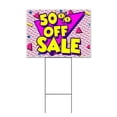 thumbnail image 1 of Pink 80 50% Off Sale (18" x 24") Yard Sign, Includes Metal Step Stake, 1 of 6
