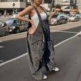 thumbnail image 2 of Cathalem Combinaison Grand Taille Haute en Lin pour Vacances, Gris TTG, 2 of 5