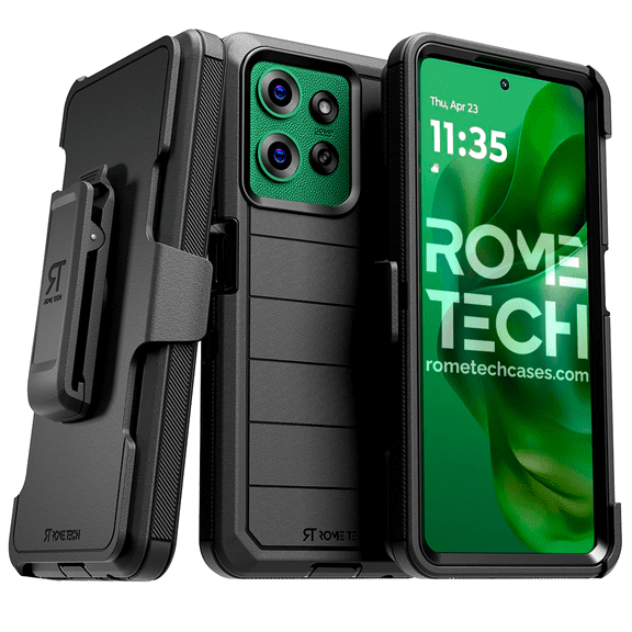 Defender Case for Motorola Moto G Power 2025 with Belt Clip, Kickstand, Dual-Layer, Black