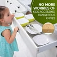 Kid Safe InDrawer Bamboo Organizer Keep Knives & More Secure Lock