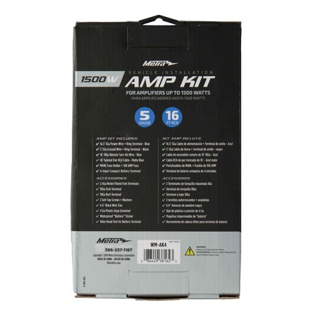 METRA WM-AK4 AMPLIFIER WIRING INSTALLATION KIT FOR CARS – 1500 WATT CAPACITY