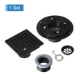 thumbnail image 3 of Uxcell 4 Inch Square Shower Drain, 304 Stainless Steel Floor Drain with Flange for Bathrooms, Kitchens, Matte Black, 3 of 6