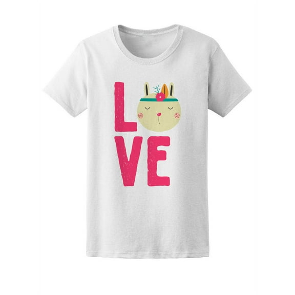 Cute Floral Bunny And Love Quote Tee Women's -Image by Shutterstock
